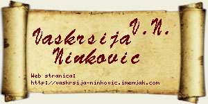 Vaskrsija Ninković vizit kartica